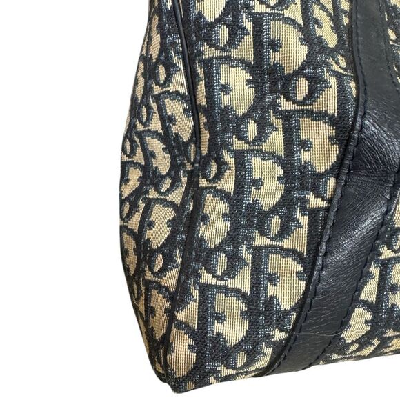 Christian Dior Navy & Cream Oblique Diorissimo Vintage Trotter Boston Bag Auth - Picture 10 of 13
